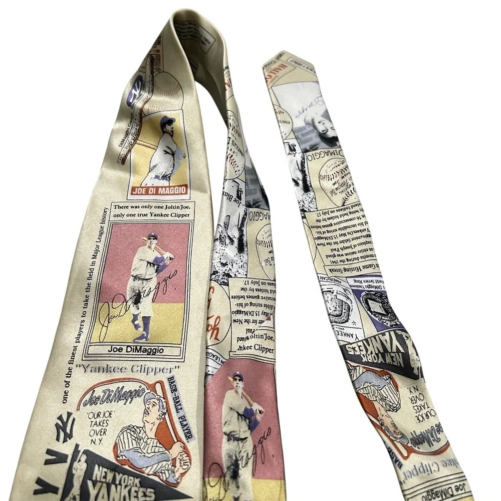 New York Yankees Joe DiMaggio Hand Made Silk Tie